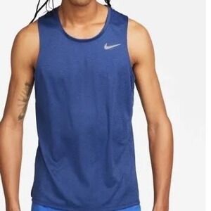 Nike Pro Dri Fit Men's Blue Running Tank Top Athletic Workout Gym Size L